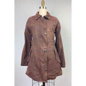 Celtic & Co Womens Waxed Cotton Brown Utility Riding Work Coat US 4 UK 8 Farm